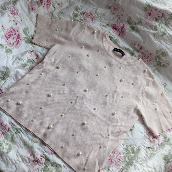 Zara knit pearl short sleeve - Picture 4 of 6